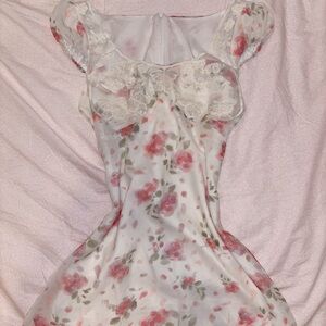 Floral Puff Sleeve Mini Dress